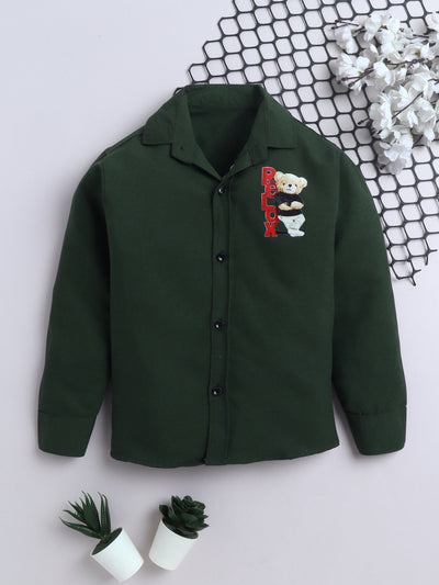 Boys Cotton Blend 3D Graphic Print Shirt