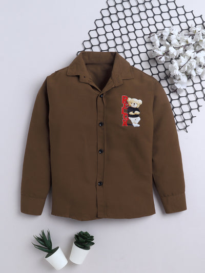 Boys Cotton Blend 3D Graphic Print Shirt