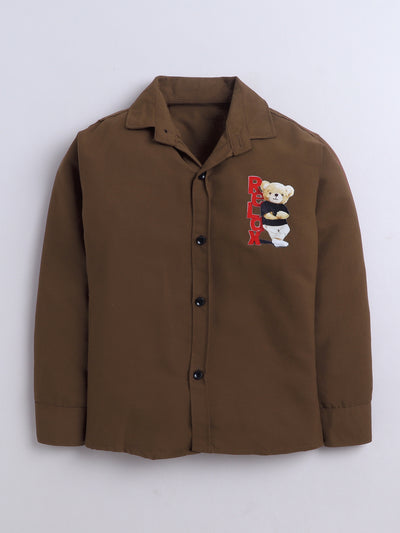 Boys Cotton Blend 3D Graphic Print Shirt