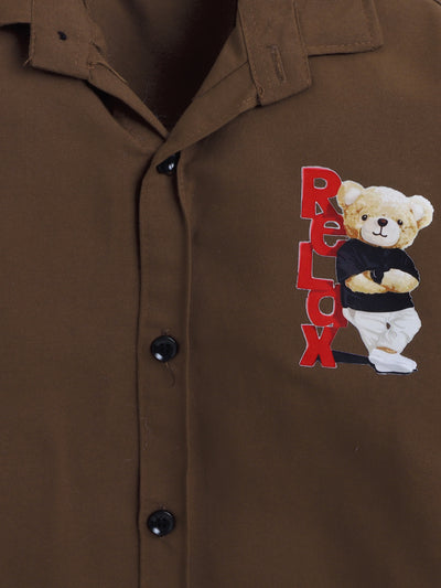 Boys Cotton Blend 3D Graphic Print Shirt