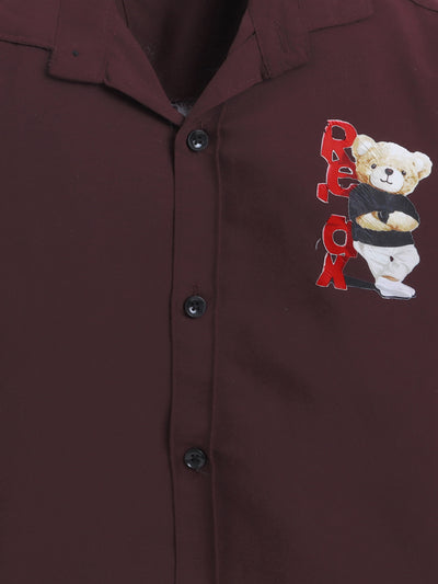 Boys Cotton Blend 3D Graphic Print Shirt