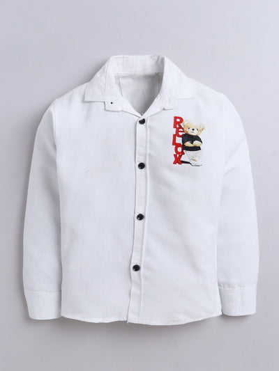 Boys Cotton Blend 3D Graphic Print Shirt