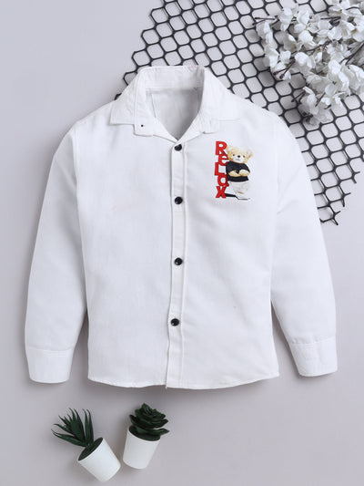 Boys Cotton Blend 3D Graphic Print Shirt