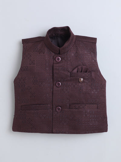 Boys Jacquard Geometric Diamond Motifs 3 Piece Suit Set