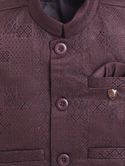 Boys Jacquard Geometric Diamond Motifs 3 Piece Suit Set