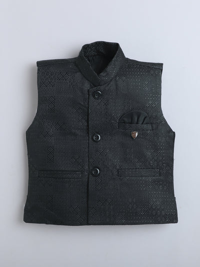 Boys Jacquard Geometric Diamond Motifs 3 Piece Suit Set