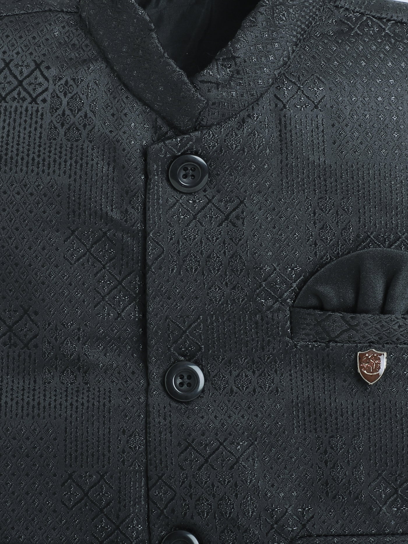 Boys Jacquard Geometric Diamond Motifs 3 Piece Suit Set