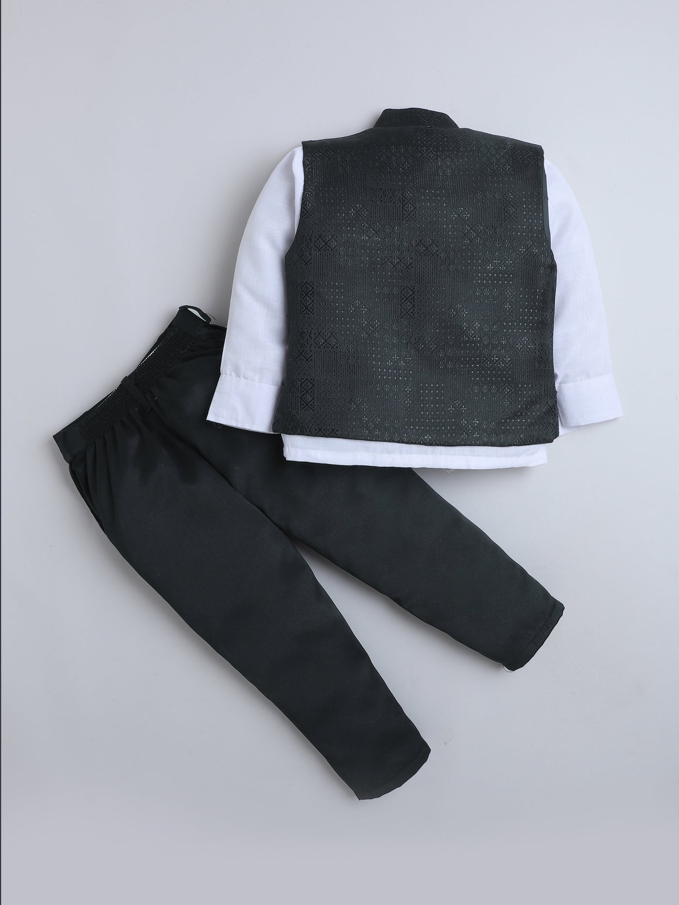 Boys Jacquard Geometric Diamond Motifs 3 Piece Suit Set