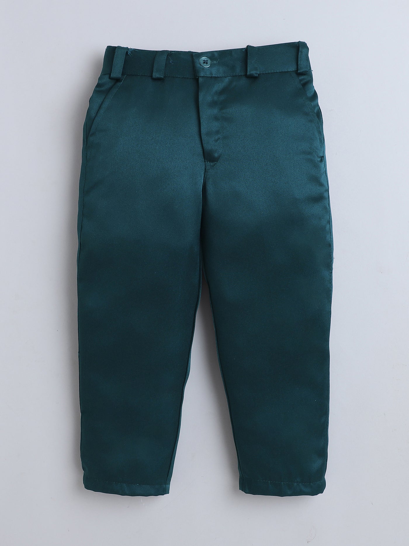 Boys Cotton Full Sleeves Solid Shirt & Trouser Set With Cap, Suspender, Bow