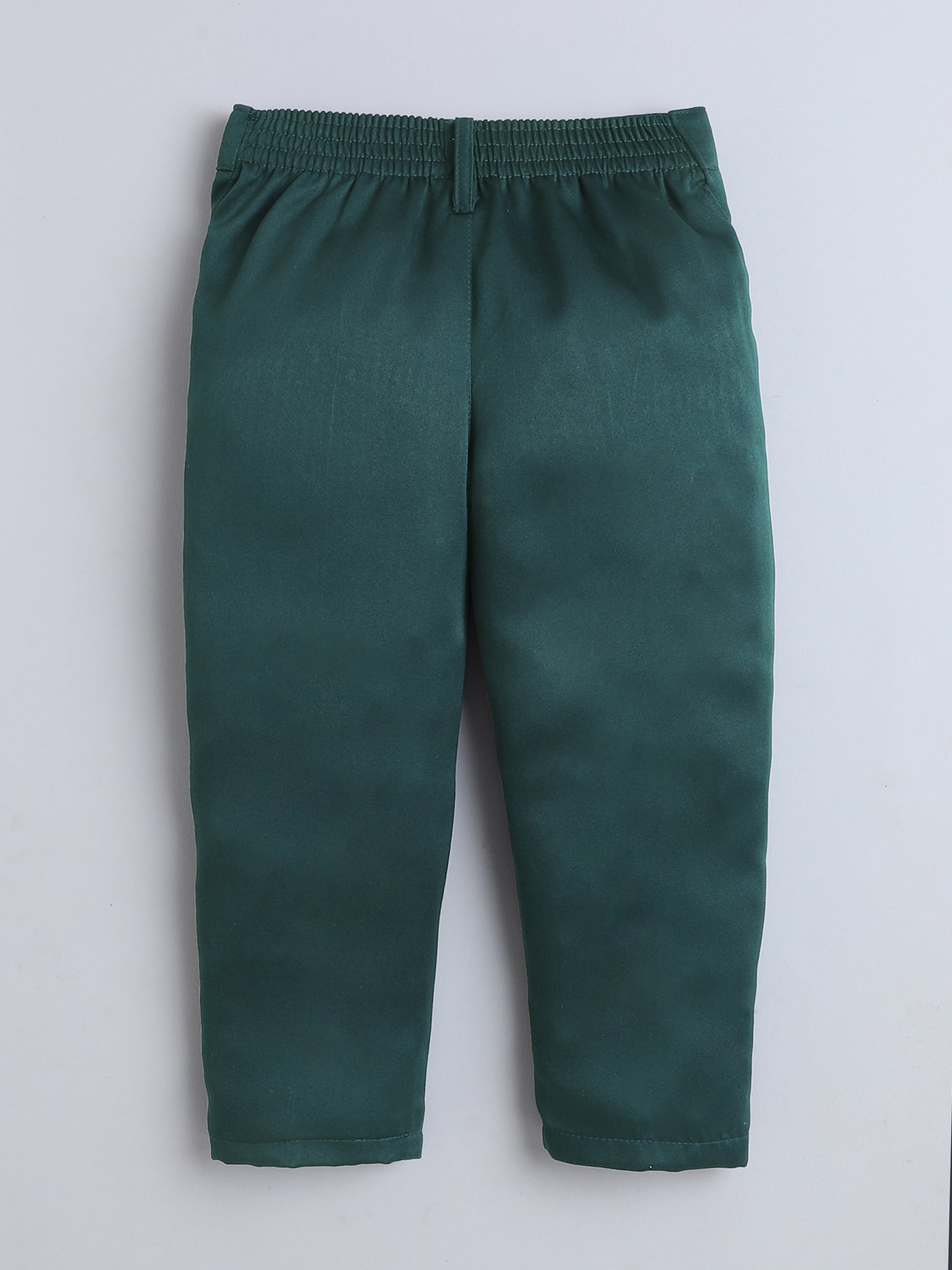 Boys Cotton Full Sleeves Solid Shirt & Trouser Set With Cap, Suspender, Bow