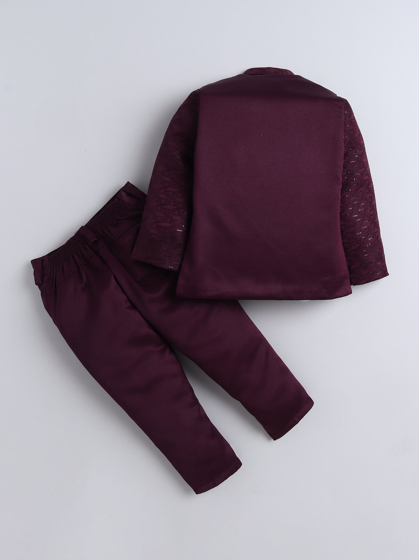 Boys Geometric Sequins Embellished Sherwani Set