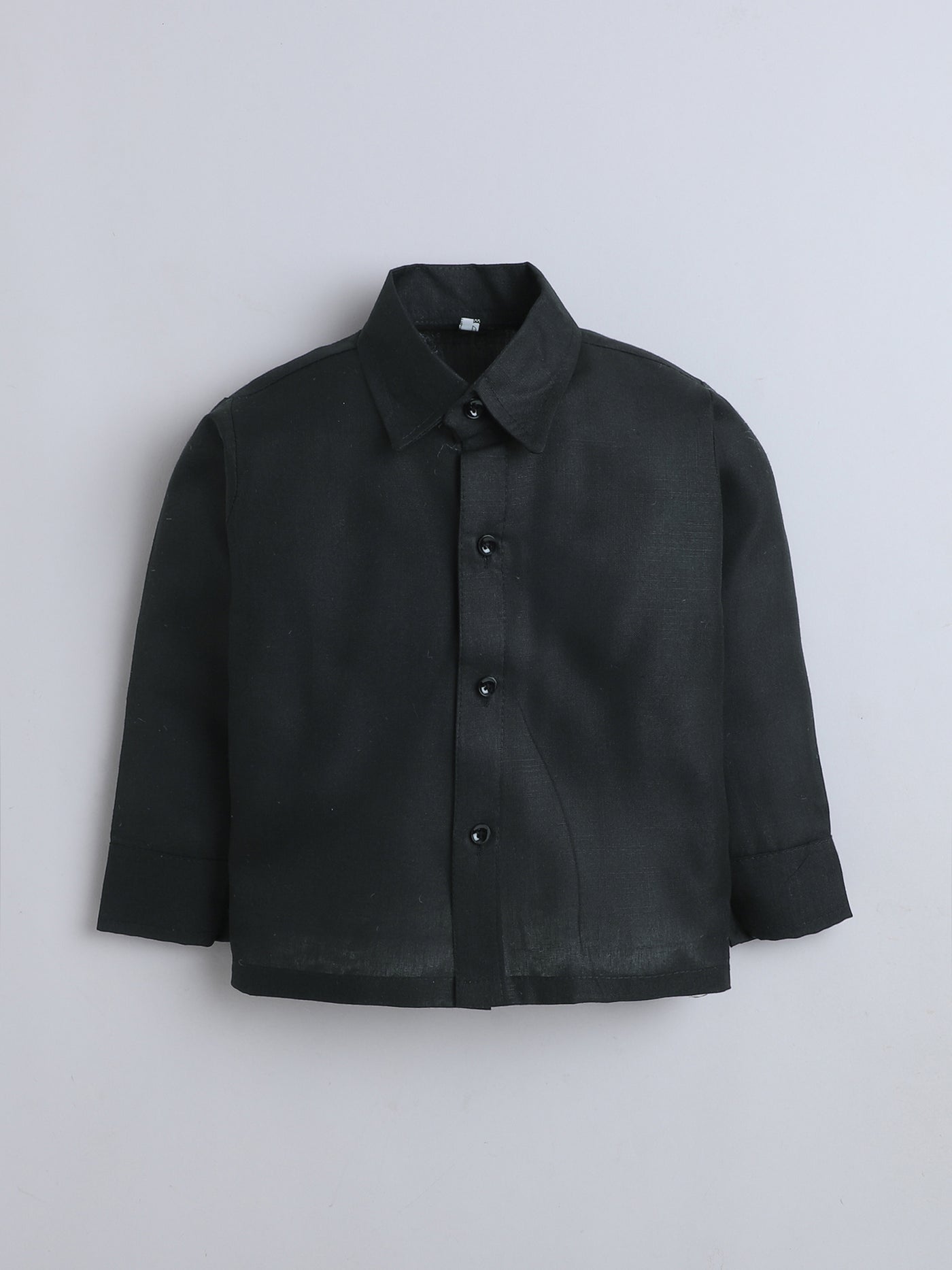 Boys Cotton Full Sleeves Solid Shirt & Trouser Set With Cap, Suspender, Bow