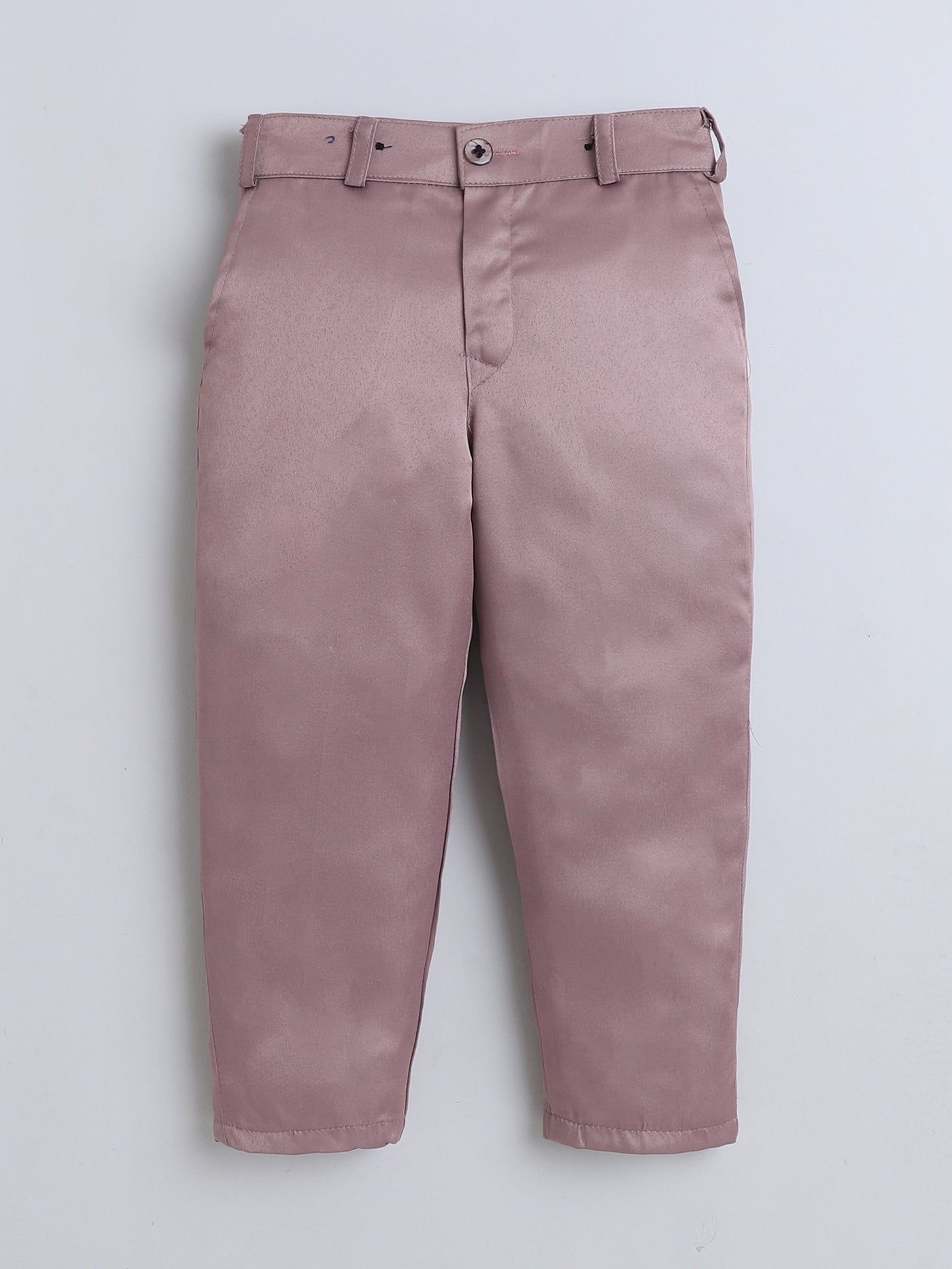 Boys Cotton Full Sleeves Solid Shirt & Trouser Set With Cap, Suspender, Bow