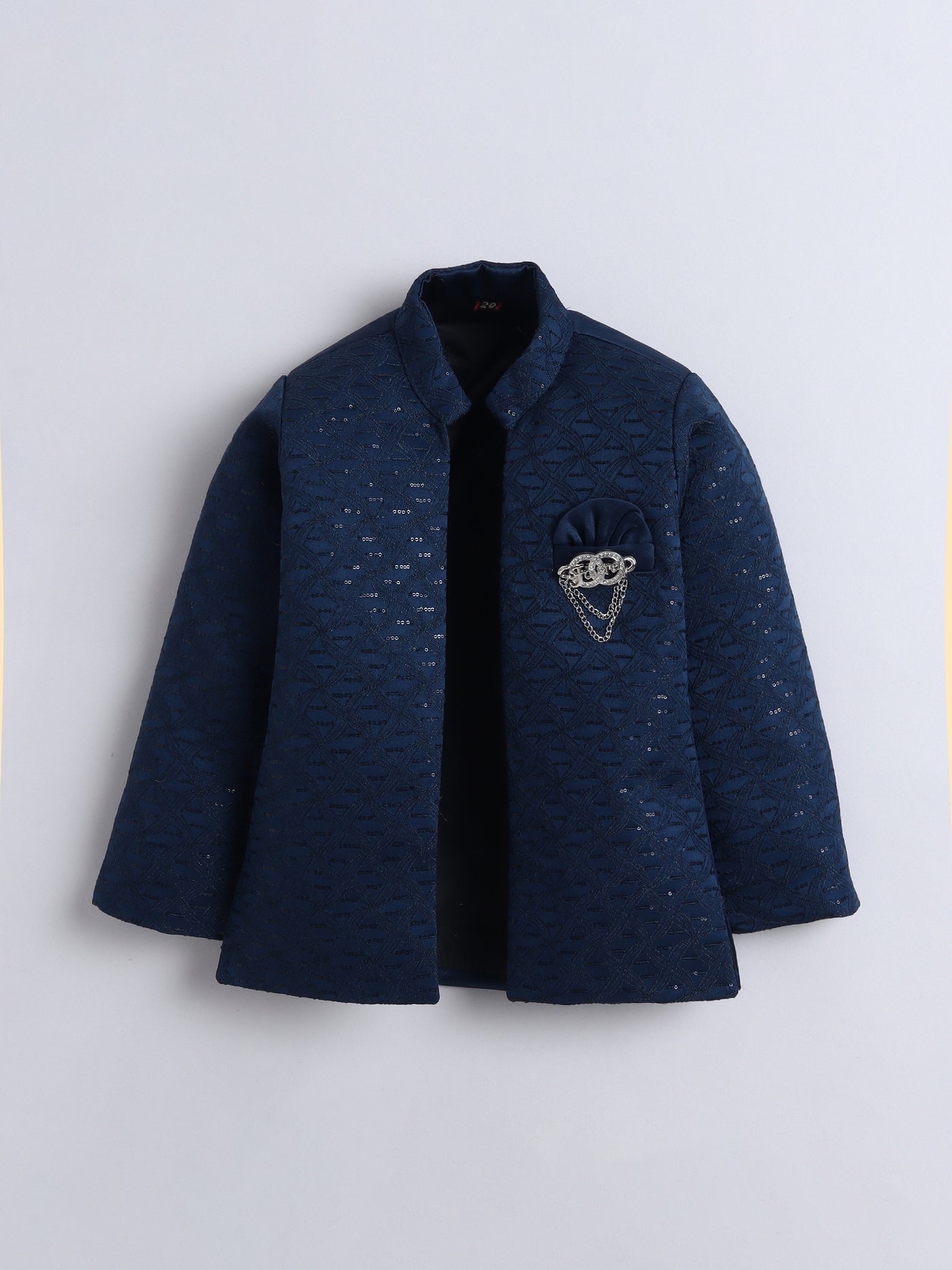 Boys Geometric Sequins Embellished Sherwani Set