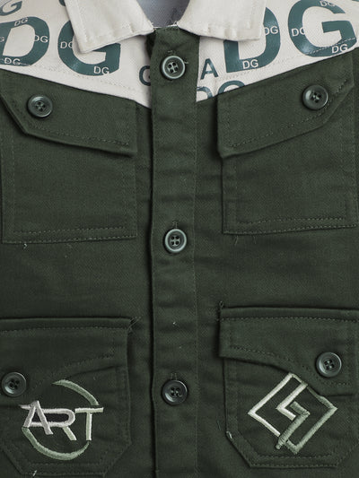 Boys Cotton Blend Graphic Print Jacket T-shirt & Trouser Set