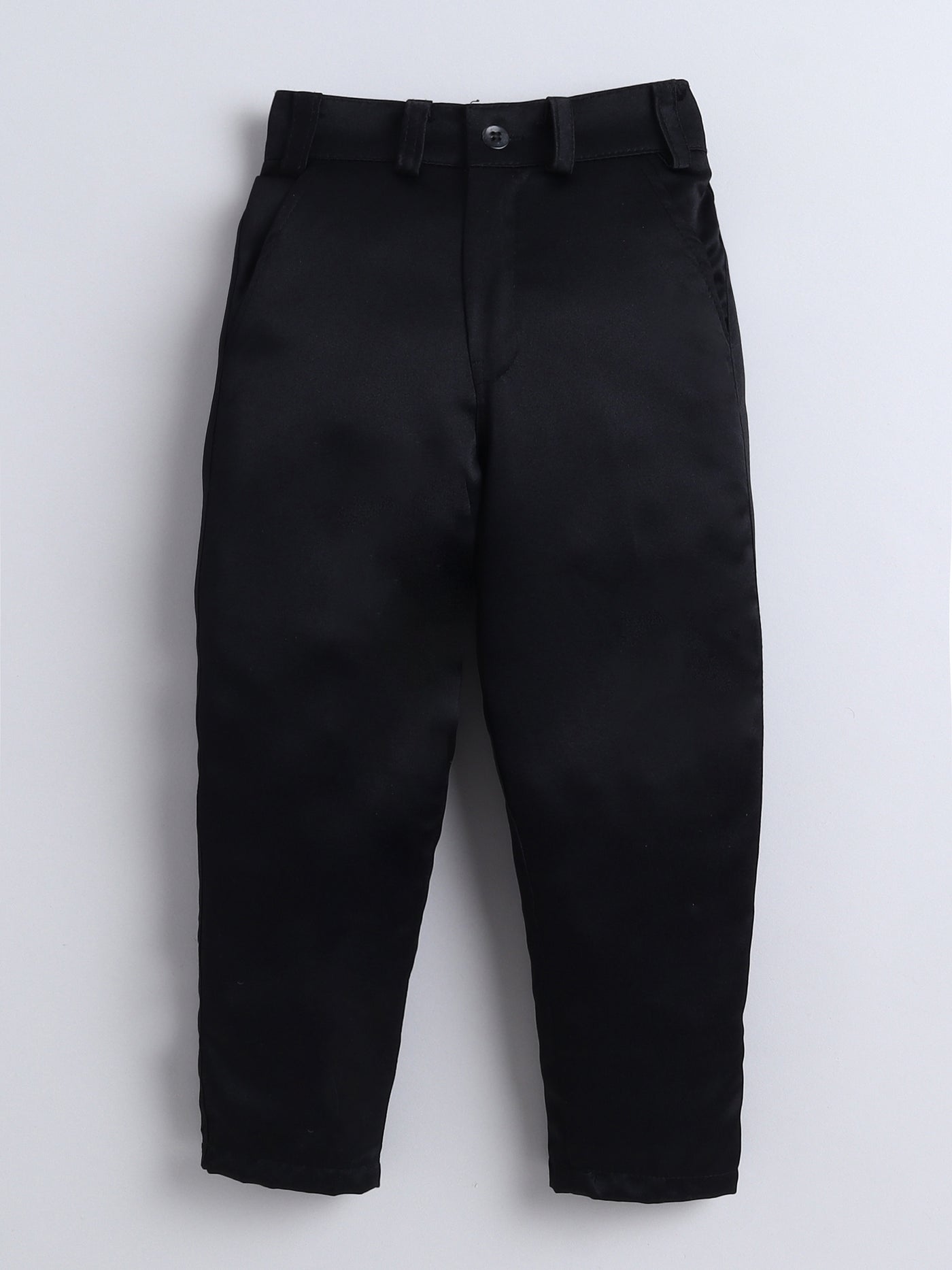 Boys Diamond Embroidery Bib Shirt & Pant Set With Bow