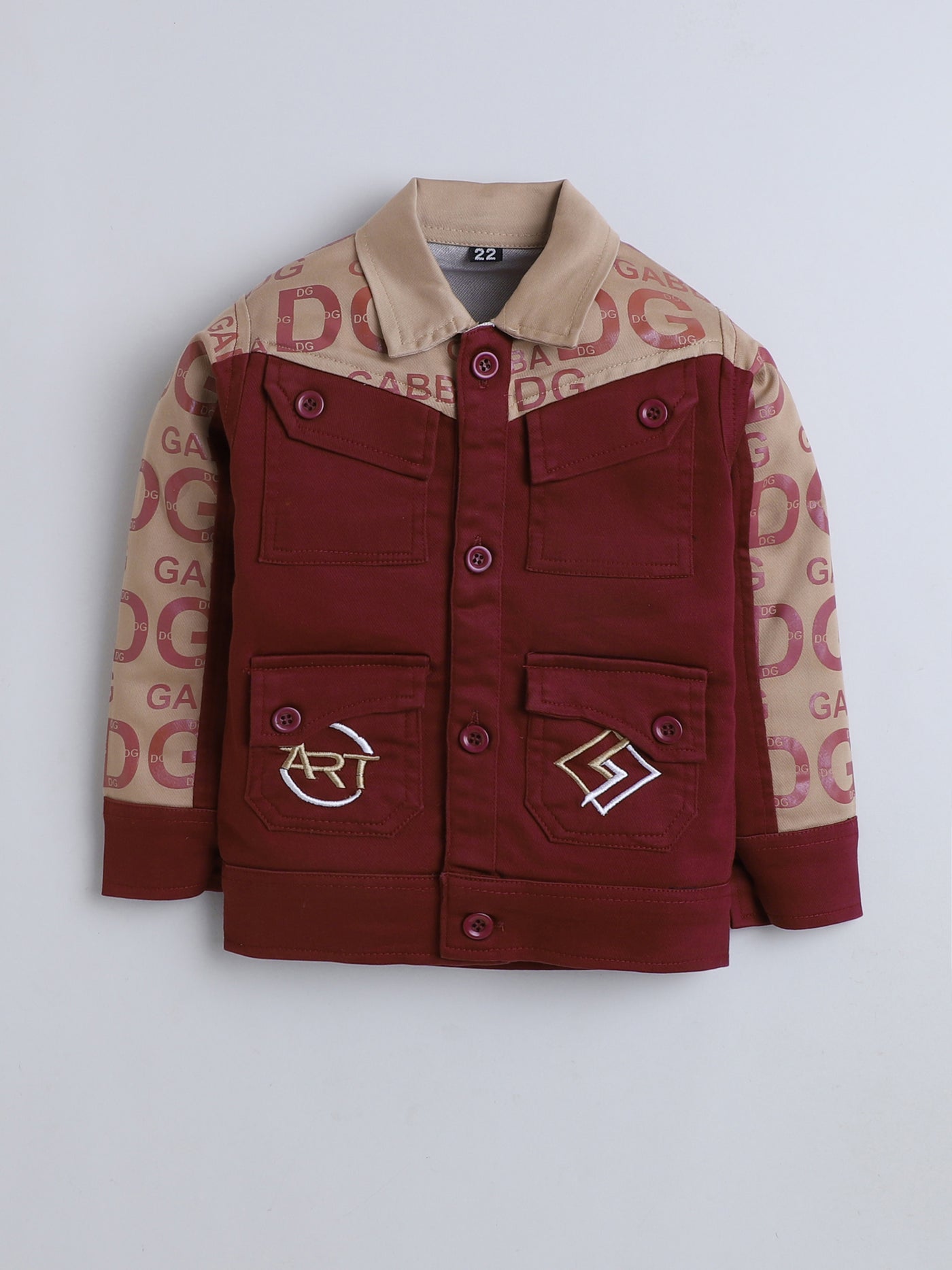 Boys Cotton Blend Graphic Print Jacket T-shirt & Trouser Set