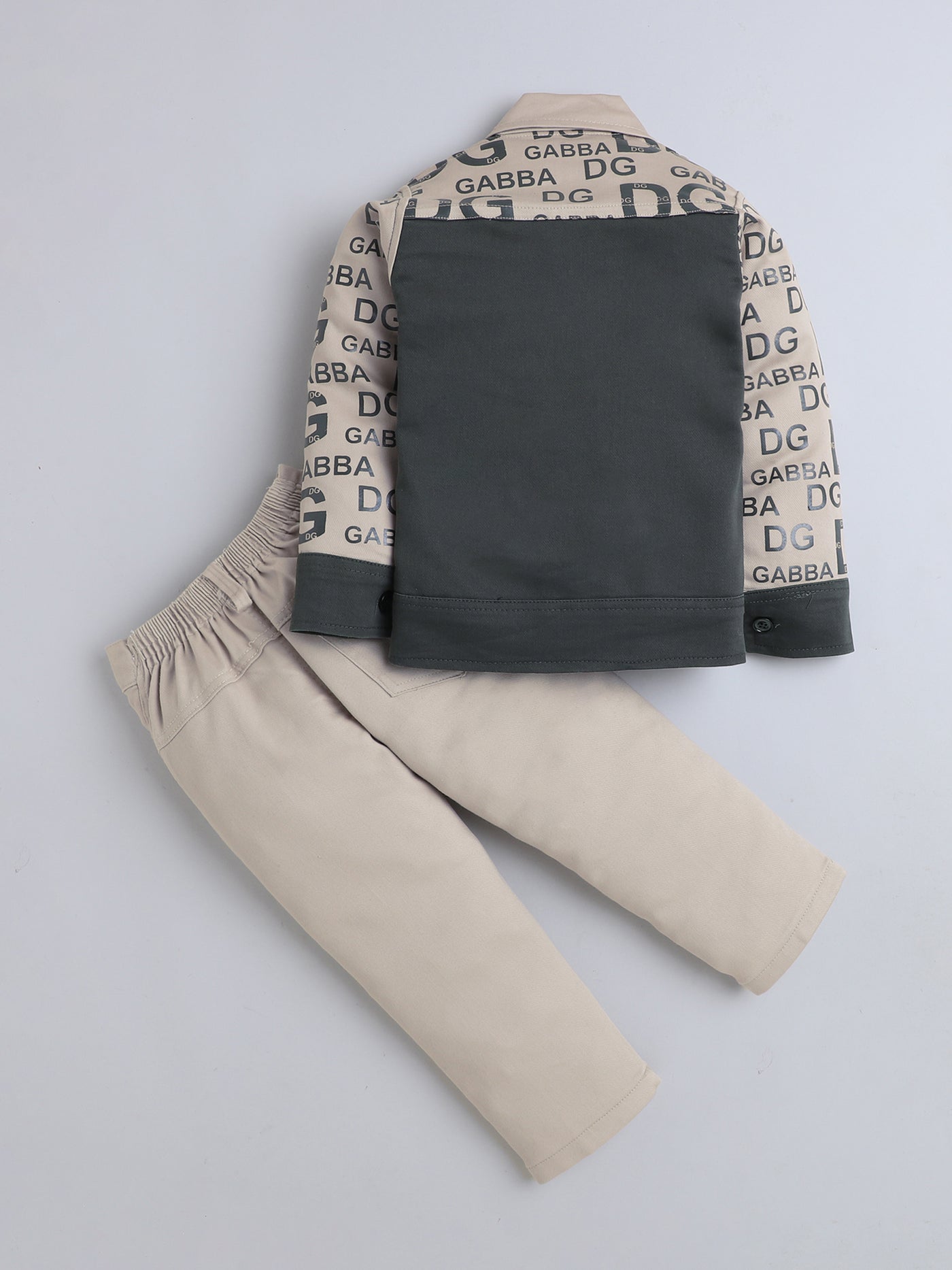 Boys Cotton Blend Graphic Print Jacket T-shirt & Trouser Set