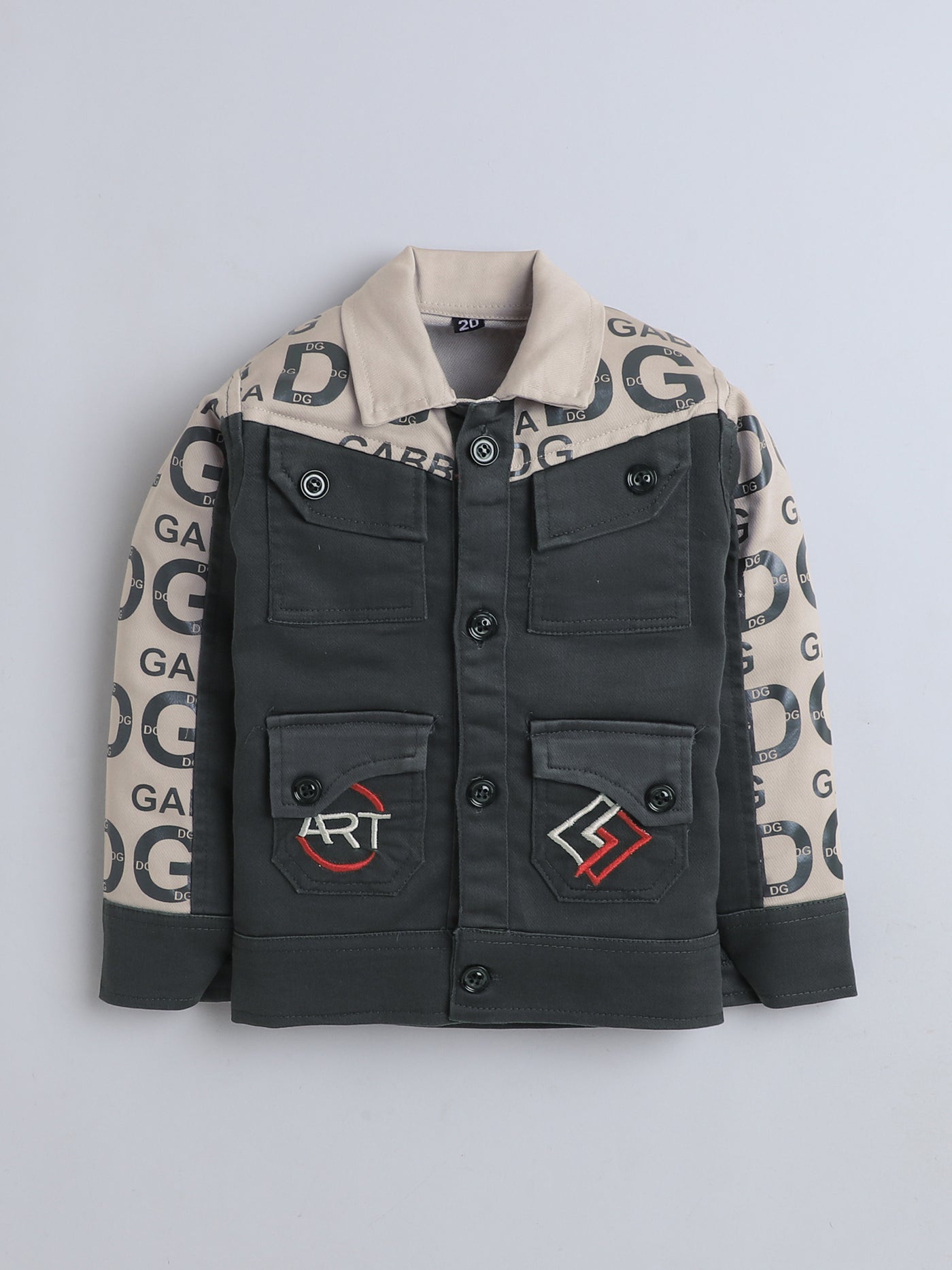 Boys Cotton Blend Graphic Print Jacket T-shirt & Trouser Set