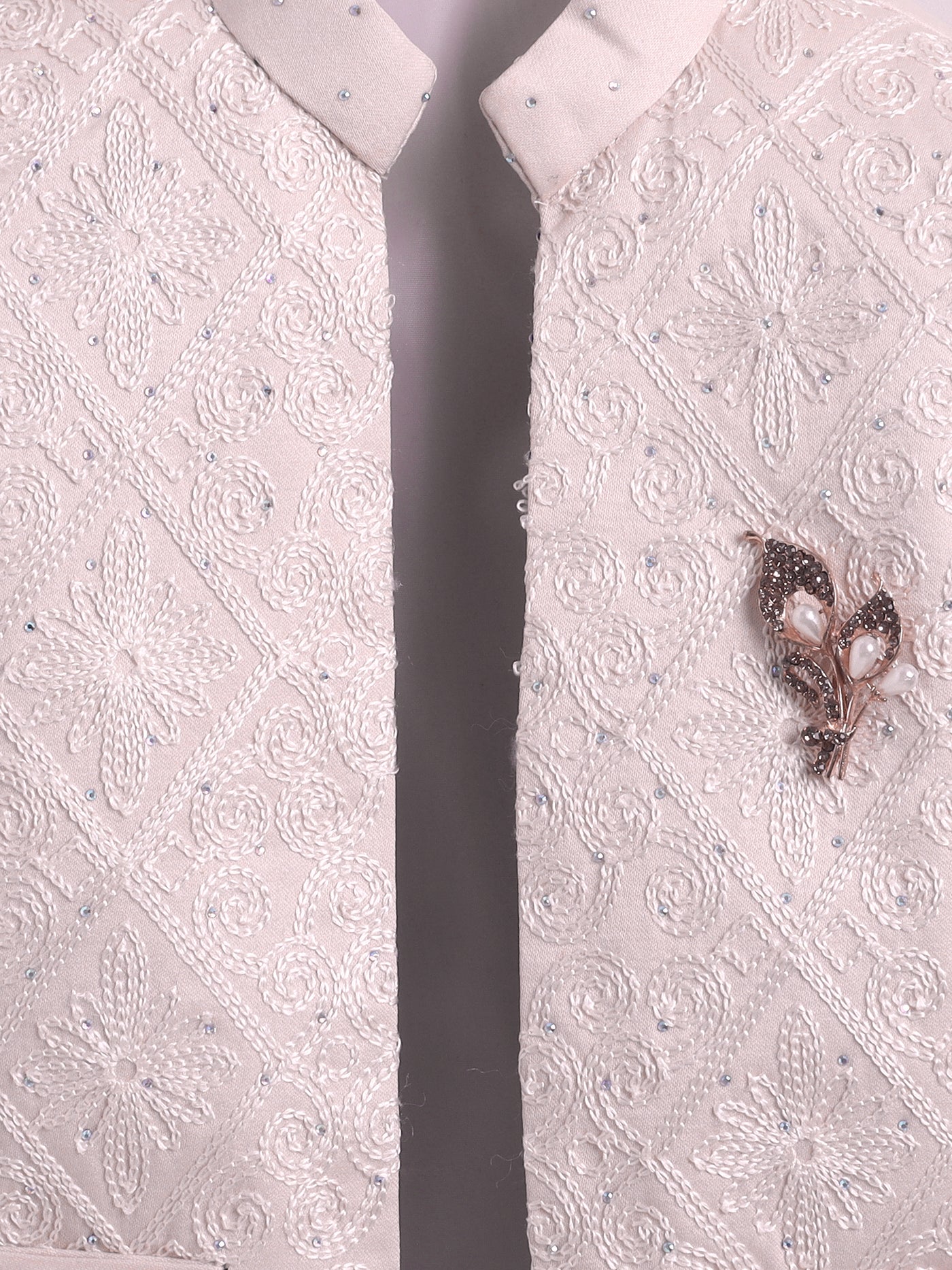 Boys Stone Embellished Embroidered Sherwani Set