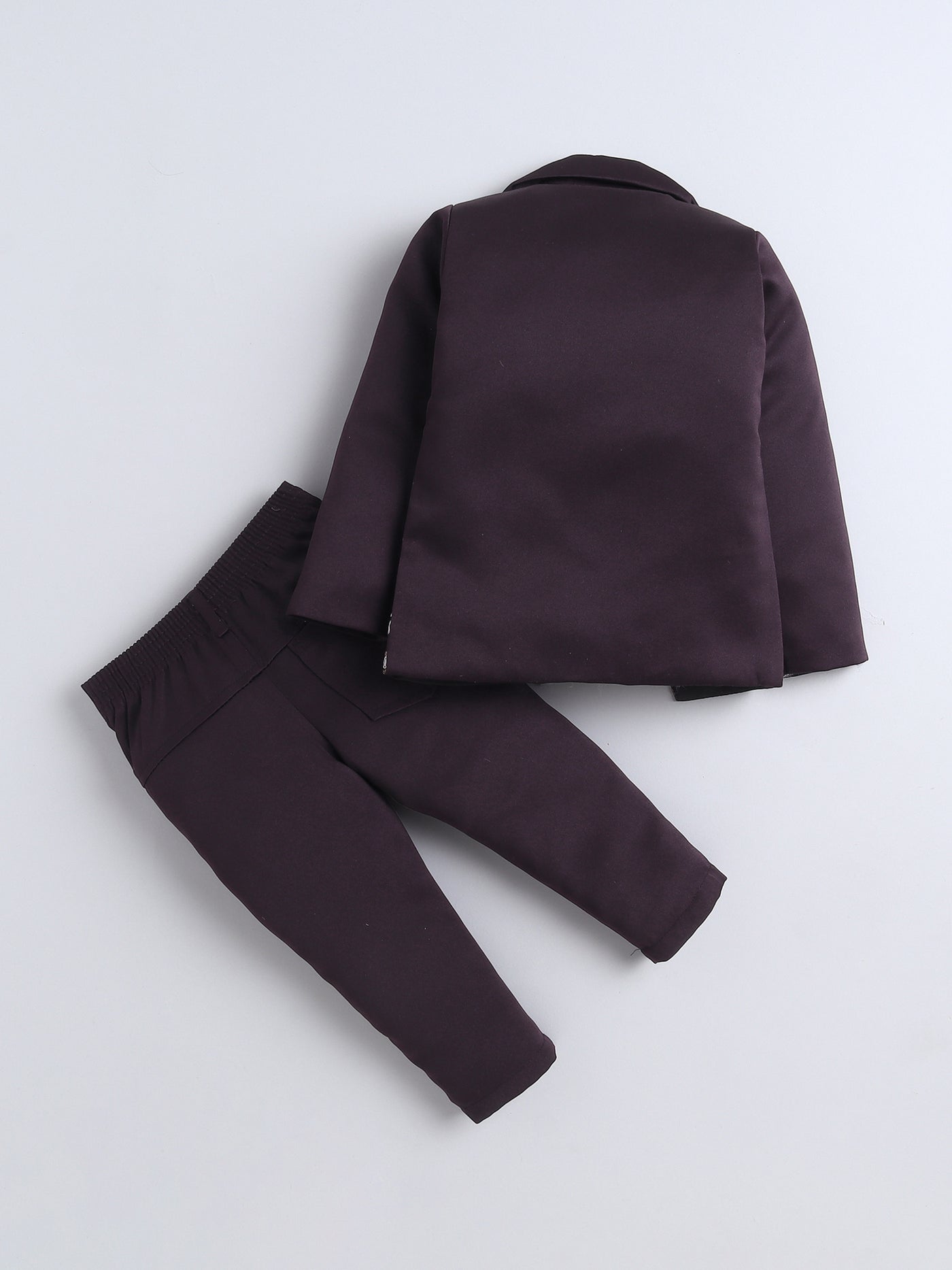 Boys Sequins Embellished Embroidered 3 Piece Suit Set With Bow