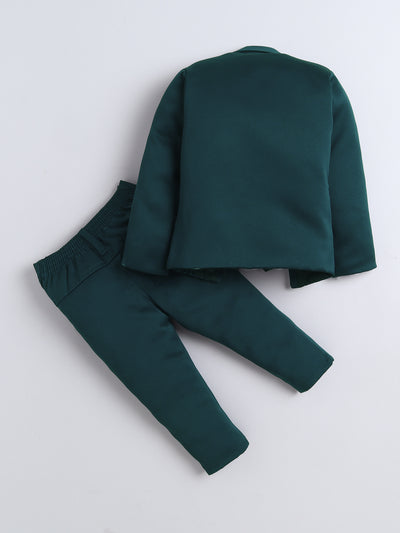 Boys Vine Motifs 3 Piece Suit Set With Bow