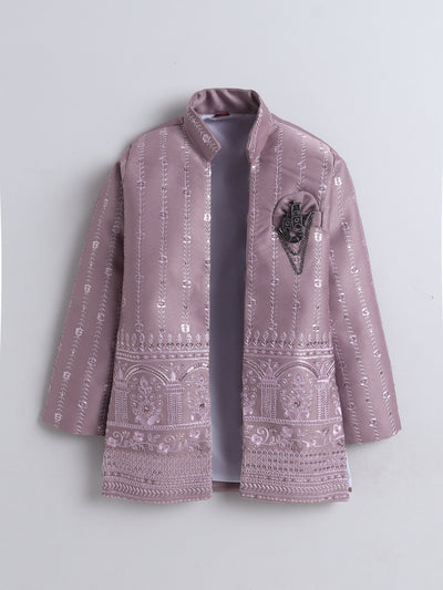 Boys Sequins Embellished Embroidered Sherwani Set