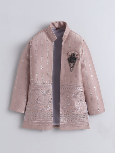 Boys Sequins Embellished Embroidered Sherwani Set