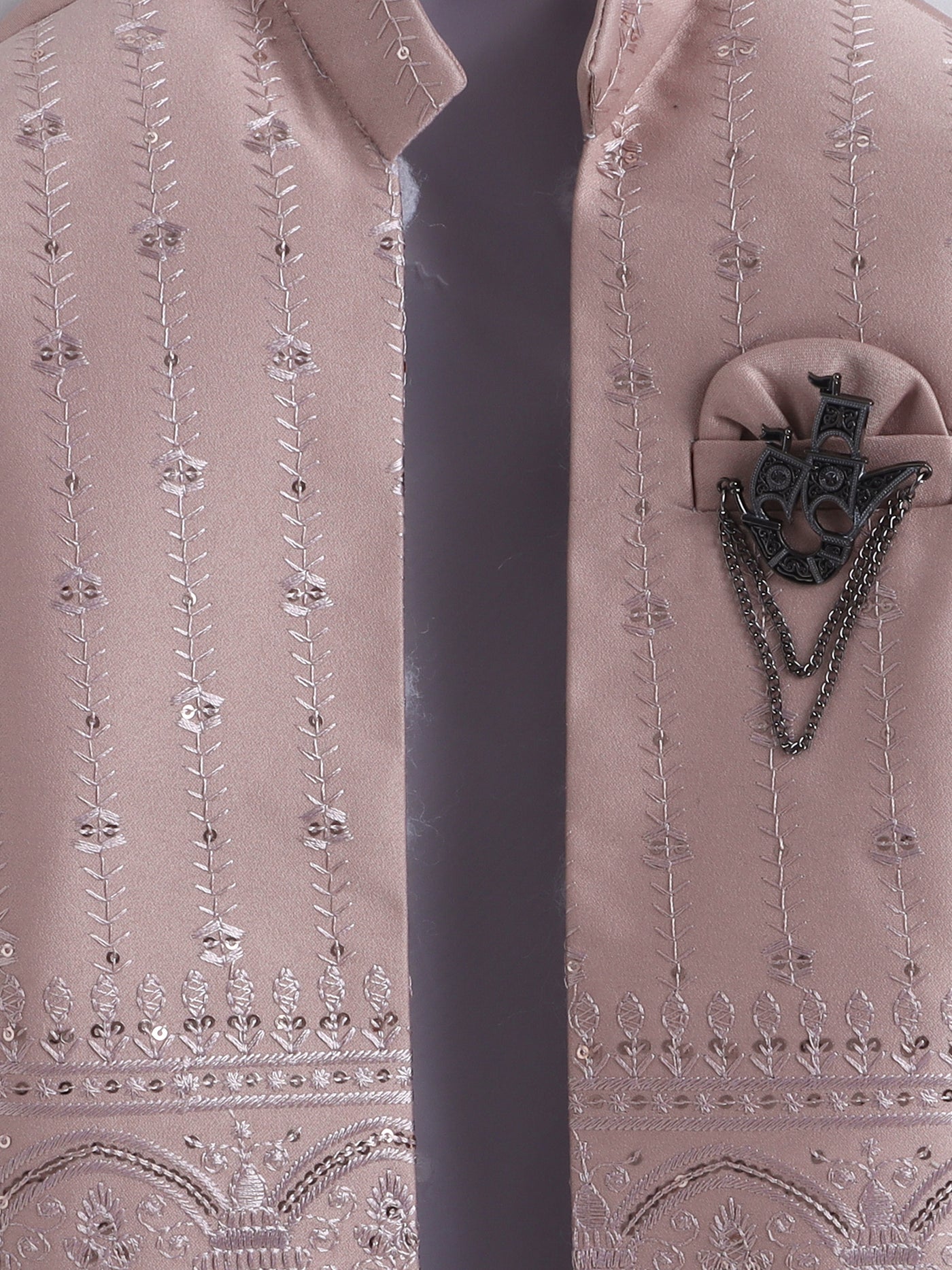 Boys Sequins Embellished Embroidered Sherwani Set