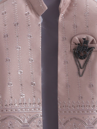 Boys Sequins Embellished Embroidered Sherwani Set