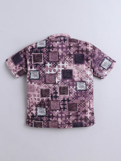 Boys Cotton Blend Printed Half Sleeves Shirt
