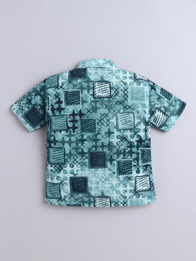 Boys Cotton Blend Printed Half Sleeves Shirt