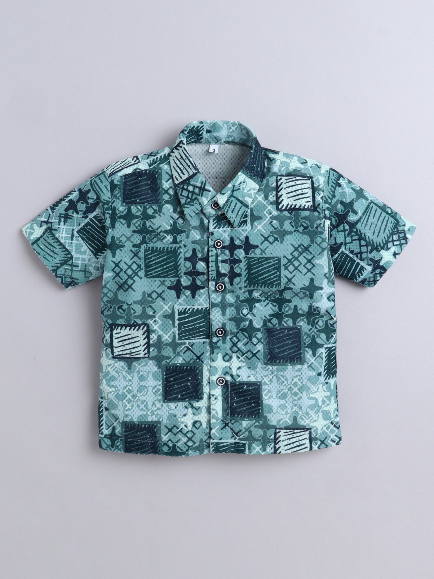 Boys Cotton Blend Printed Half Sleeves Shirt