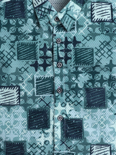 Boys Cotton Blend Printed Half Sleeves Shirt