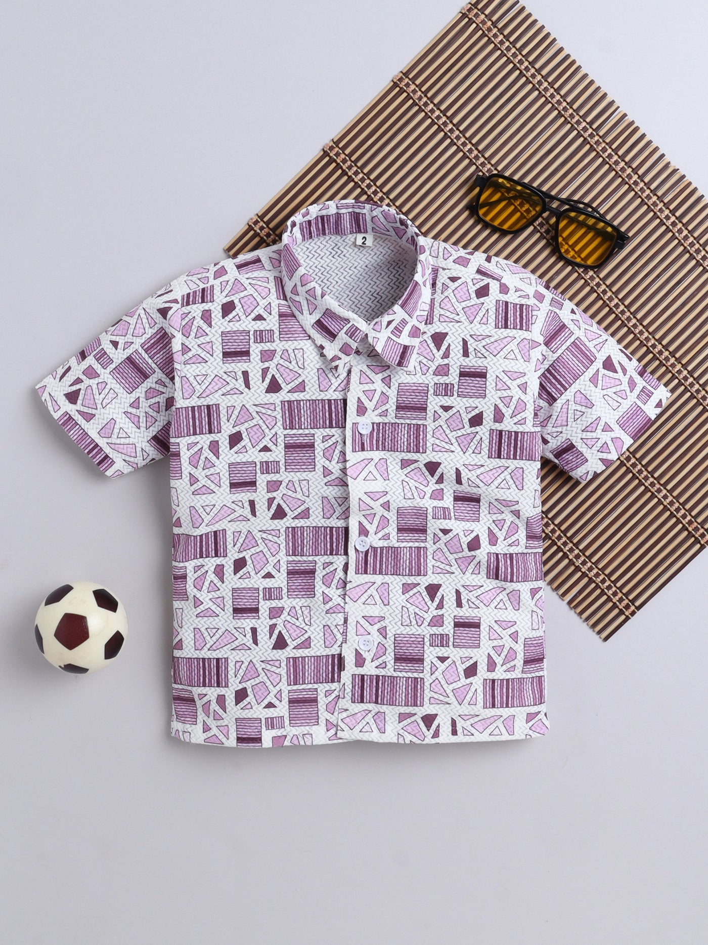 Boys Cotton Blend Printed Half Sleeves Shirt