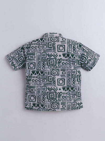 Boys Cotton Blend Printed Half Sleeves Shirt