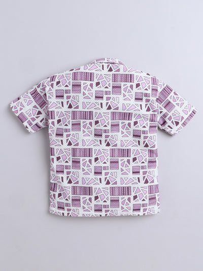 Boys Cotton Blend Printed Half Sleeves Shirt