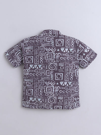 Boys Cotton Blend Printed Half Sleeves Shirt