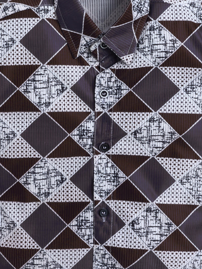 Boys Cotton Blend Printed Half Sleeves Shirt