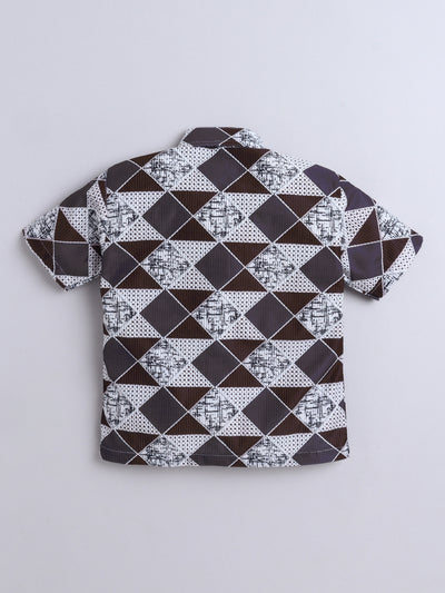 Boys Cotton Blend Printed Half Sleeves Shirt