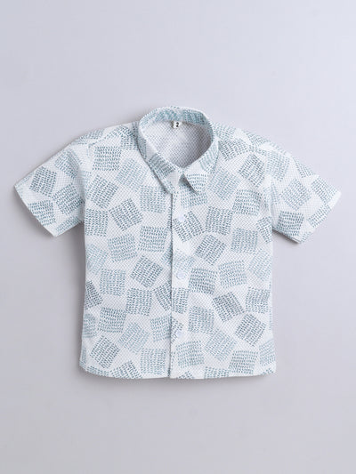 Boys Cotton Blend Printed Half Sleeves Shirt