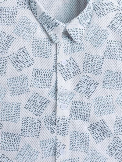 Boys Cotton Blend Printed Half Sleeves Shirt