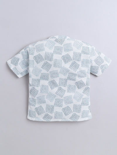 Boys Cotton Blend Printed Half Sleeves Shirt
