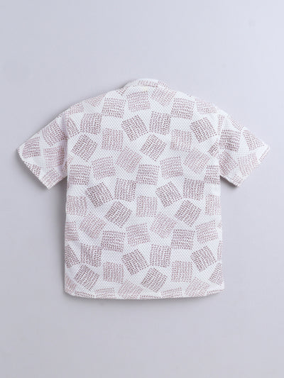 Boys Cotton Blend Printed Half Sleeves Shirt