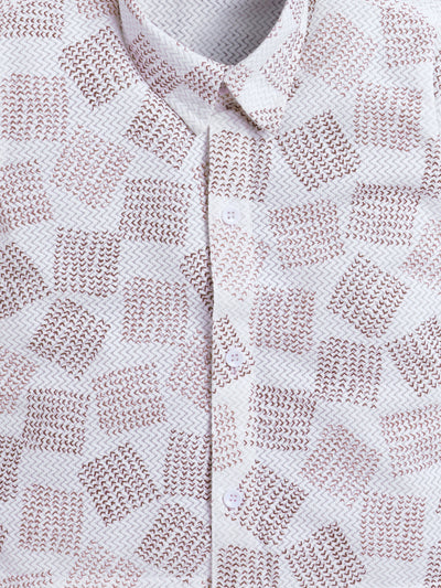 Boys Cotton Blend Printed Half Sleeves Shirt