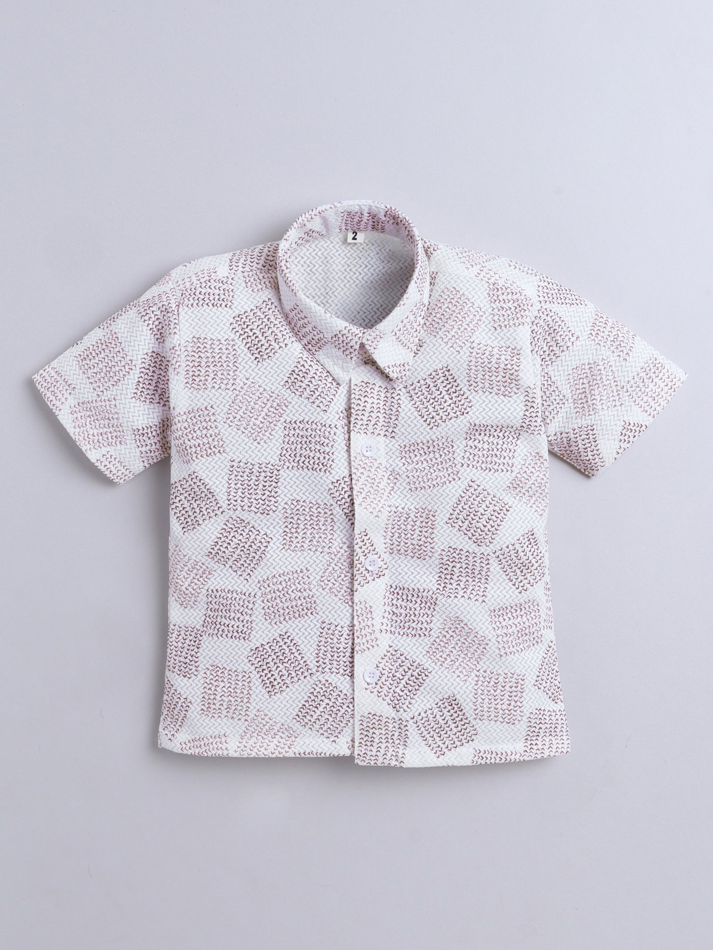Boys Cotton Blend Printed Half Sleeves Shirt