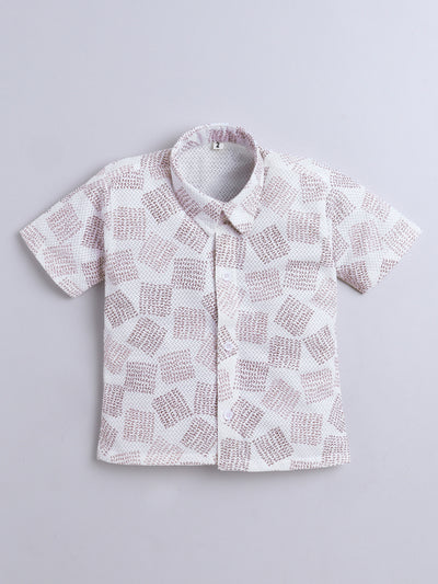 Boys Cotton Blend Printed Half Sleeves Shirt