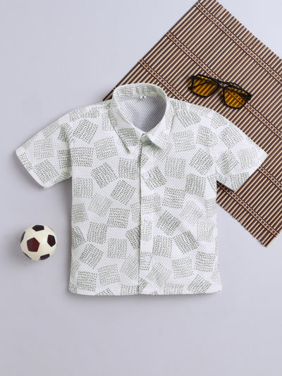 Boys Cotton Blend Printed Half Sleeves Shirt