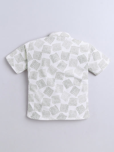 Boys Cotton Blend Printed Half Sleeves Shirt