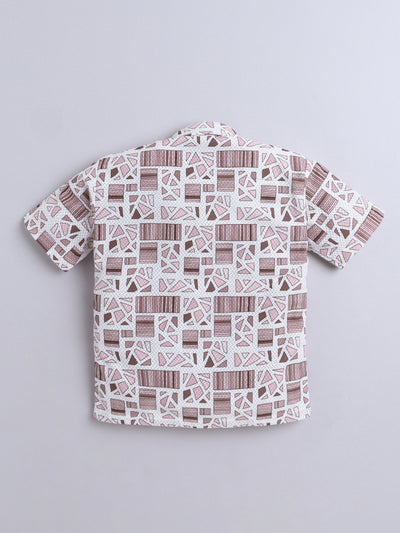 Boys Cotton Blend Printed Half Sleeves Shirt